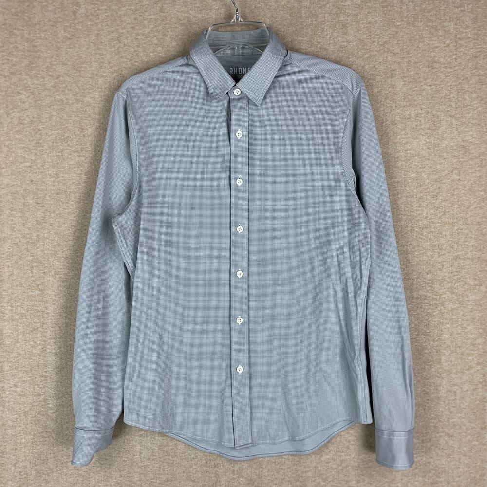 Rhone Commuter Shirt Mens Small Gray Slim Fit Italian Fabric Long Sleeve Perform